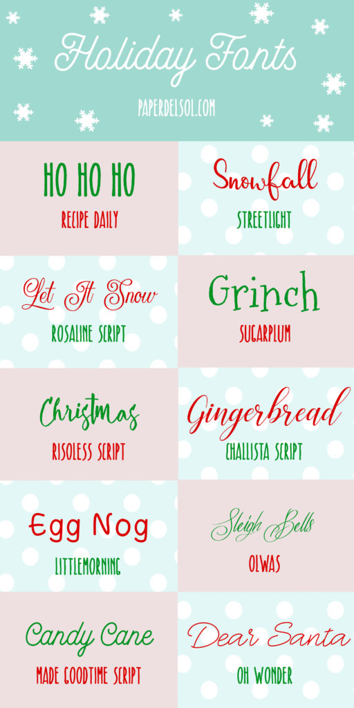 Christmas Fonts For Your Holiday Cards, Invitations and Projects